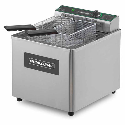 Metalcubas Foe15M Freidora  Eléctrica Mesa 1 Tina 2 Canastillas 15 Lts. Acero Inoxidable 110 V - Freidores - Metalcubas - KitchenMax Store