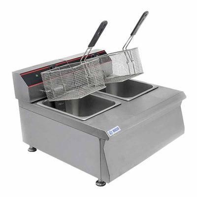 Migsa Bn600-E601 Freidor Eléctrico 2 Tinas 8 Lt. Acero Inoxidable 220 V - Freidores - Migsa - KitchenMax Store