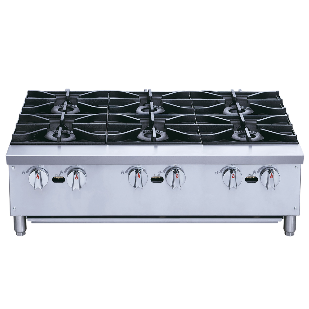 Migsa XRB-6-MG Parrilla Comercial Frente 91.5 cm 6 Parrillas Gas Acero Inoxidable Gris -  - Migsa - KitchenMax Store