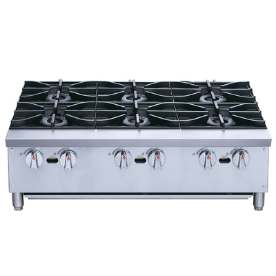 Migsa XRB-6-MG Parrilla Comercial Frente 91.5 cm 6 Parrillas Gas Acero Inoxidable Gris -  - Migsa - KitchenMax Store