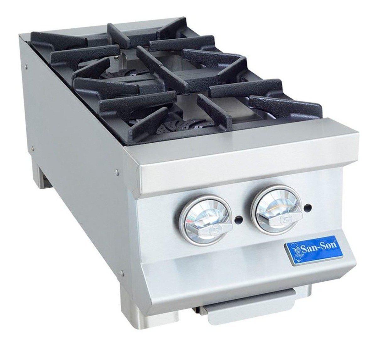 San-Son SS2Q Parrilla Acero Inoxidable 2 Quemadores Hélice - Parrillas a Gas - San Son - KitchenMax Store