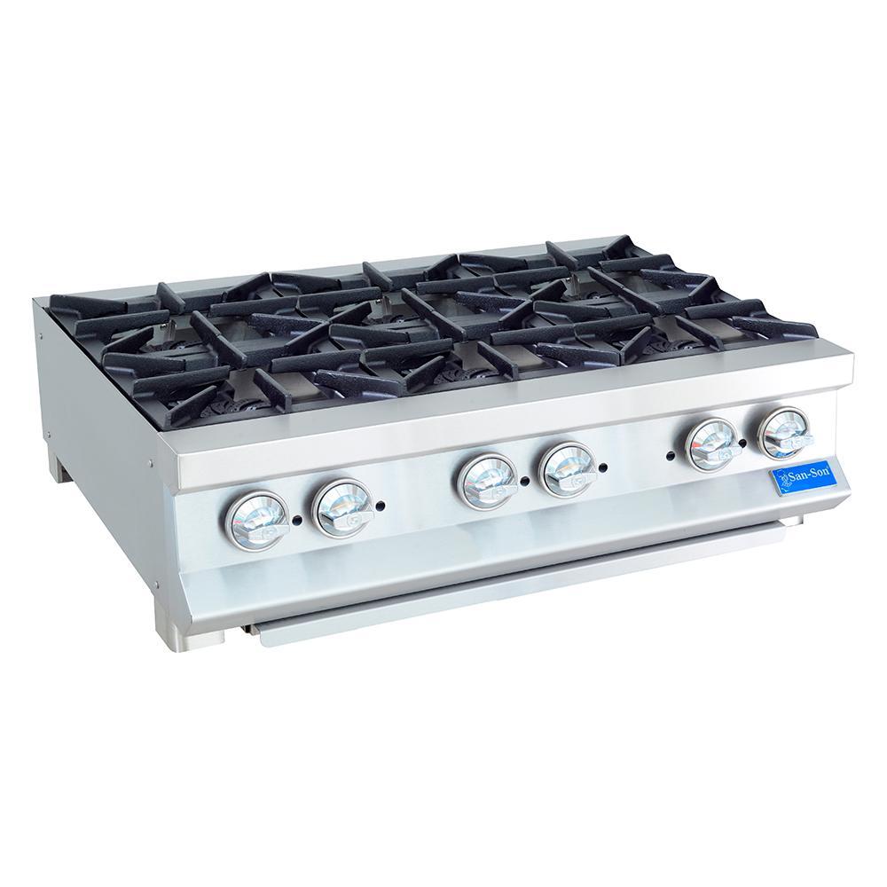 San-Son SS6Q Parrilla Acero Inoxidable 6 Quemadores Hélice - Parrillas a Gas - San Son - KitchenMax Store