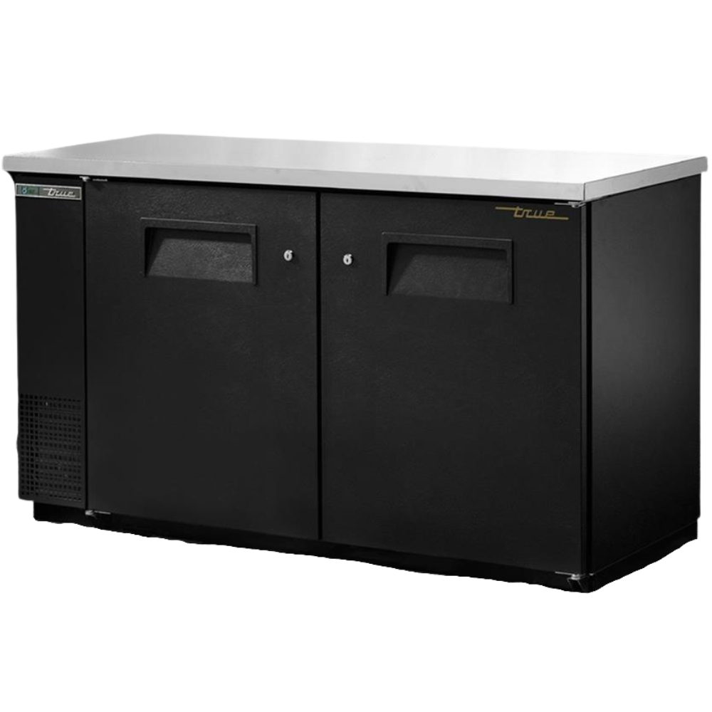 TRUE TBB-24-60-HC Refrigerador Contrabarra 2 Puertas Solida Iluminacion Cuerpo Acero Inoxidable Negro -  - true - KitchenMax Store